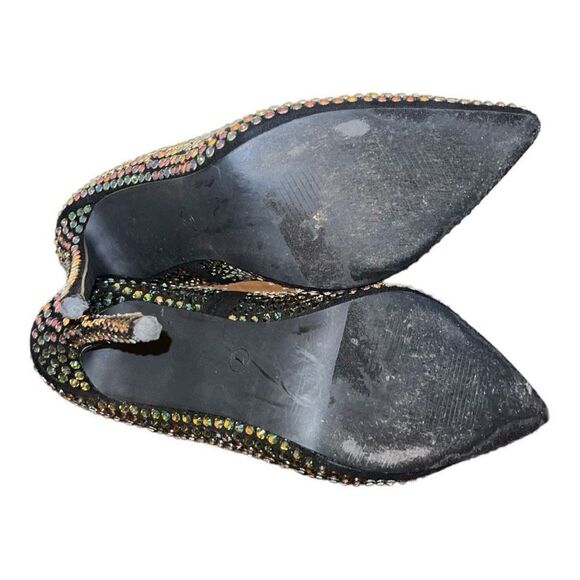Viga Fiore Black Stilettos Black with Multi-Colored Rhinestones Heel - Picture 6 of 6